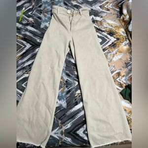 Beige Wide-Leg Pants